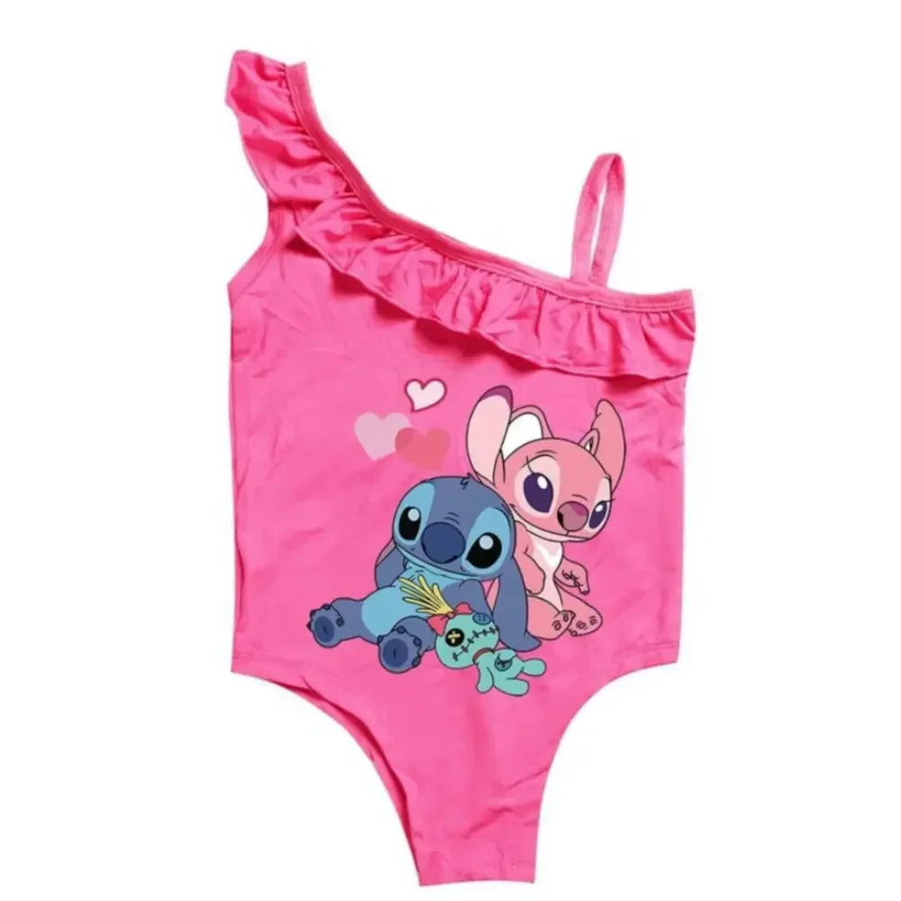 Costume da bagno bimba nuovo intero Cartoon Stitch 3-10y