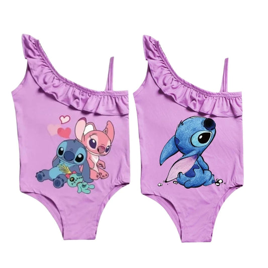 Costume da bagno bimba nuovo intero Cartoon Stitch 3-10y