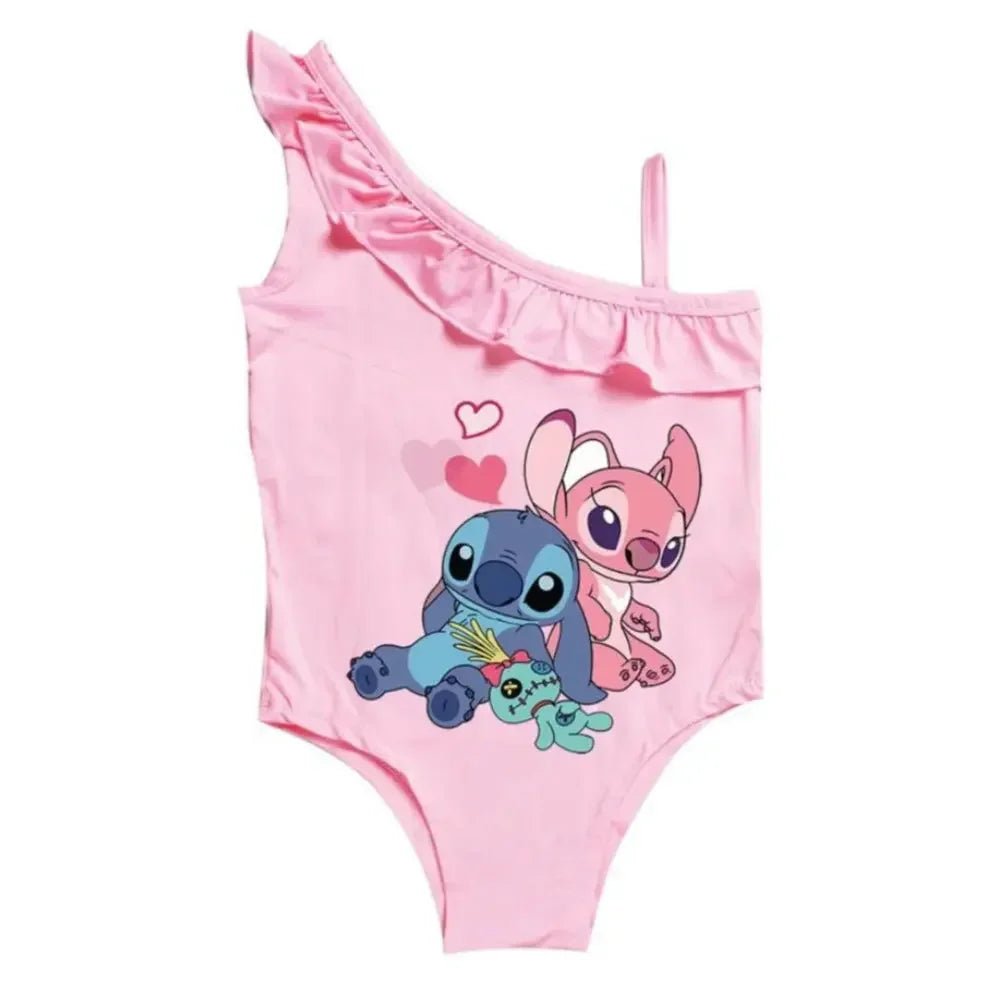 Costume da bagno bimba nuovo intero Cartoon Stitch 3-10y