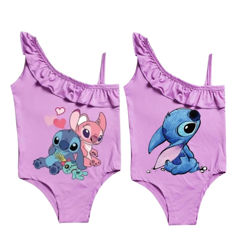Costume da bagno bimba nuovo intero Cartoon Stitch 3-10y